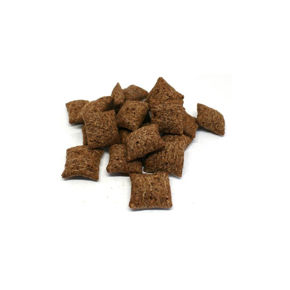 Carrés fourrés chocolat noisette BIO*. 14,90€/kg