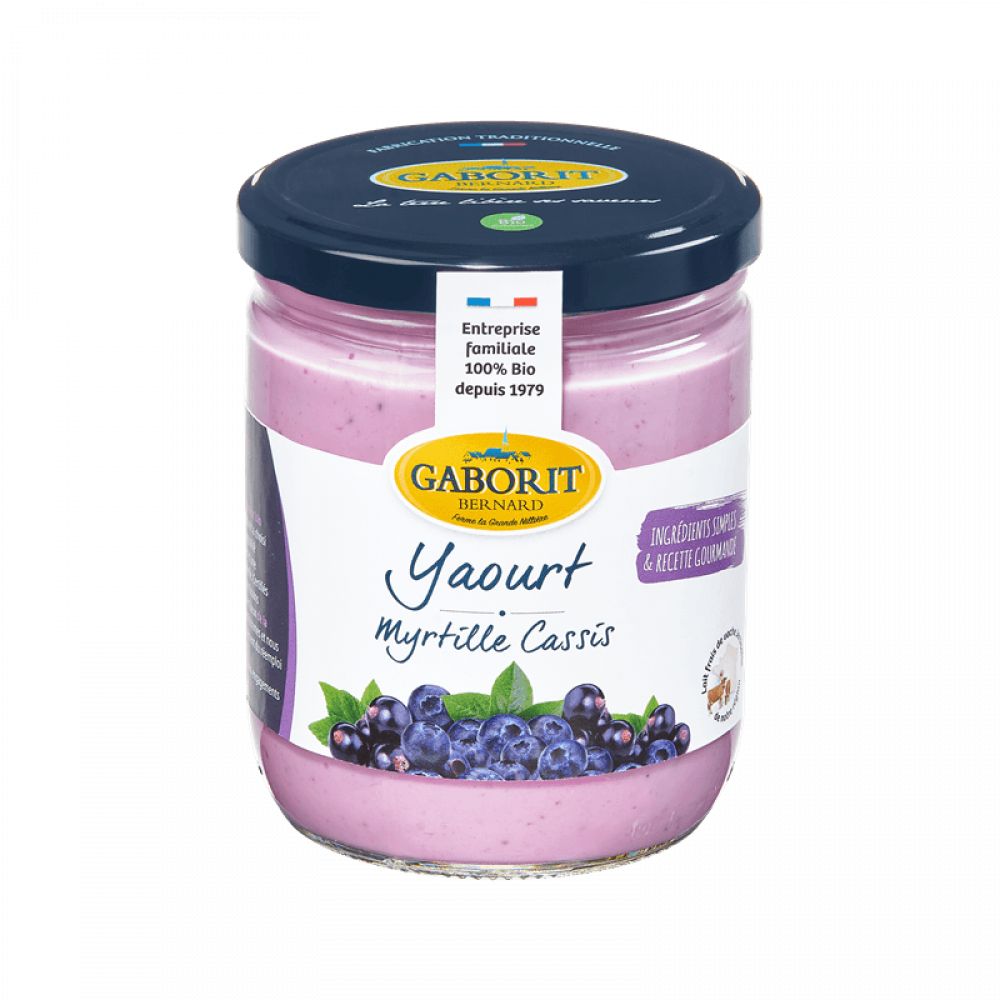 Yaourt brassé myrtille cassis  BIO*400g