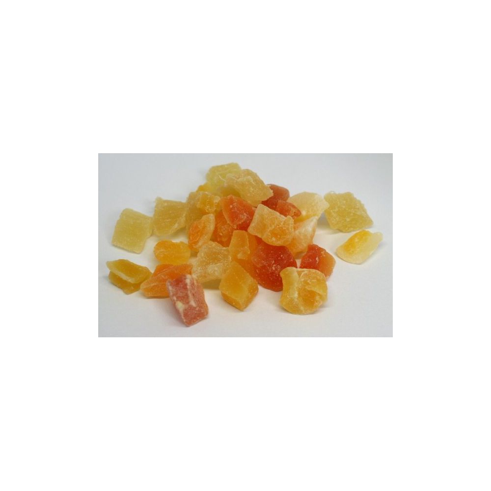 Mélange cubes fruits déshydratés.10,90€/kg