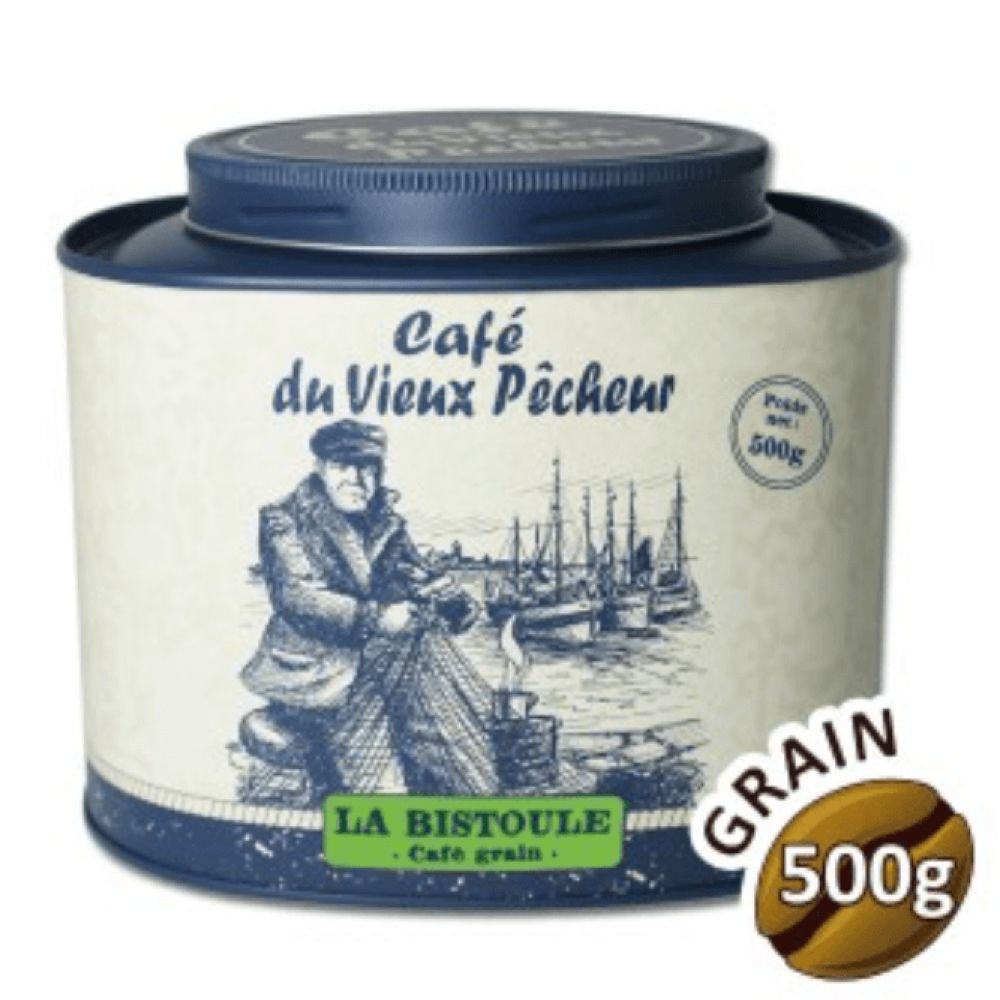 Café grain du vieux pêcheur La Bistoule 500g boite métal