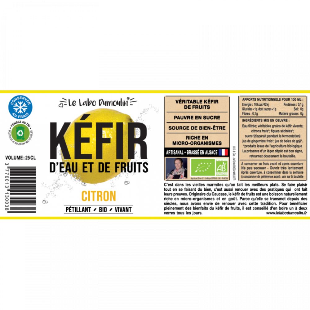 Kéfir de fruit citron 25cl BIO*