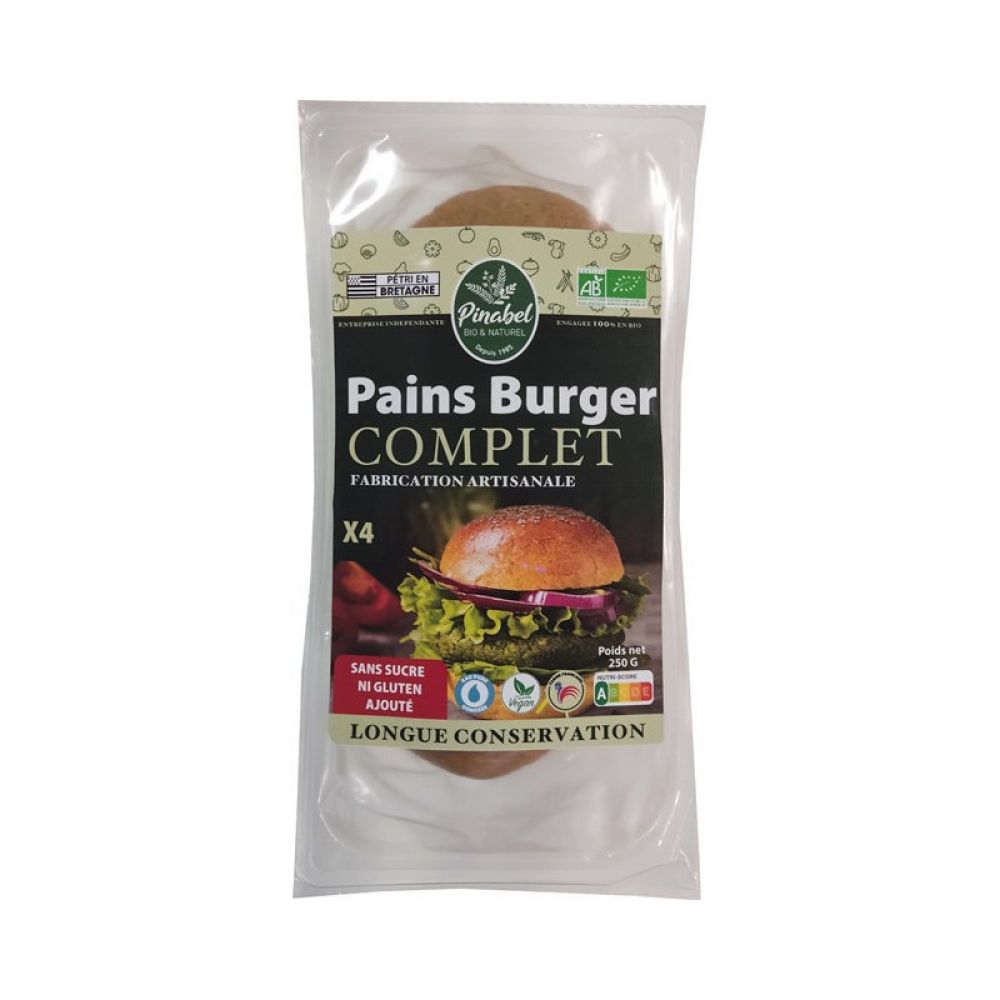 Pains burger au blé complet BIO* 4*250g