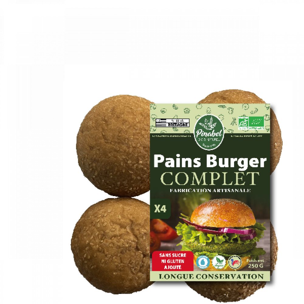 Pains burger au blé complet BIO* 4*250g