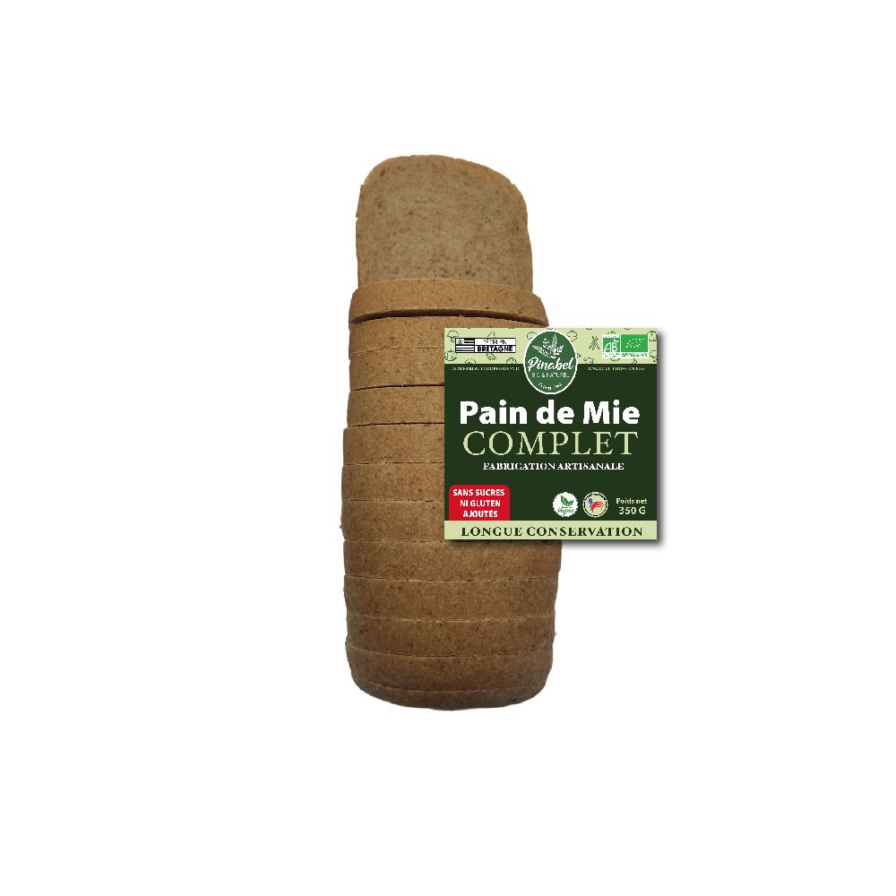 Pain de mie au blé complet BIO* 350g